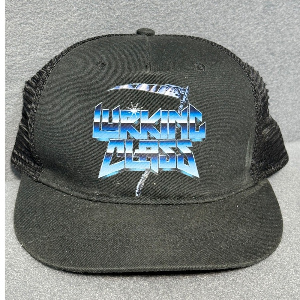 Lurking Class Mens Black Mesh Trucker Hat Skull Reaper Graphic‎ Snapback